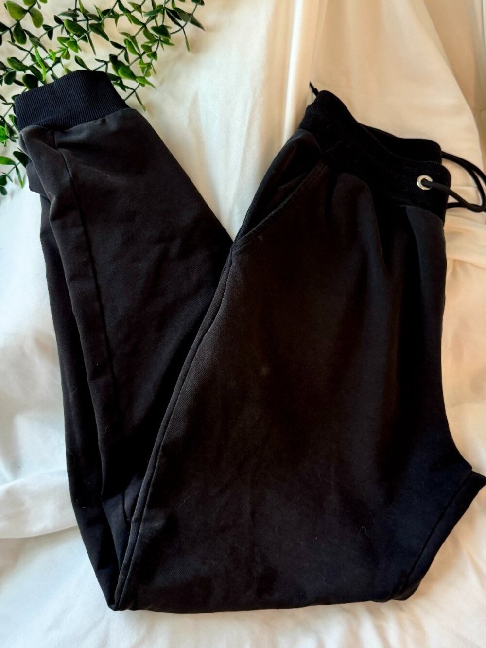 Black Casual Jogger Sweatpants Women's Size Small Pockets Drawstring Activewear